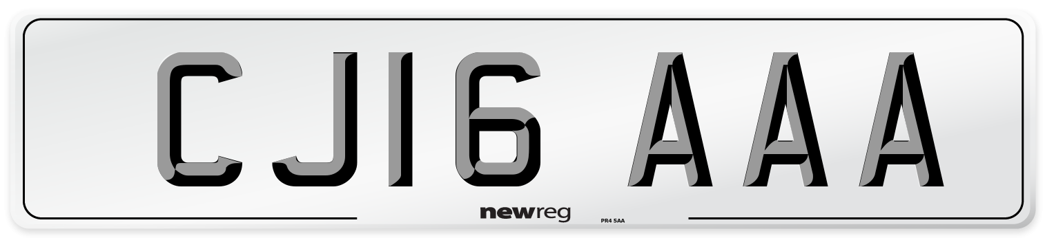 CJ16 AAA Number Plate from New Reg
